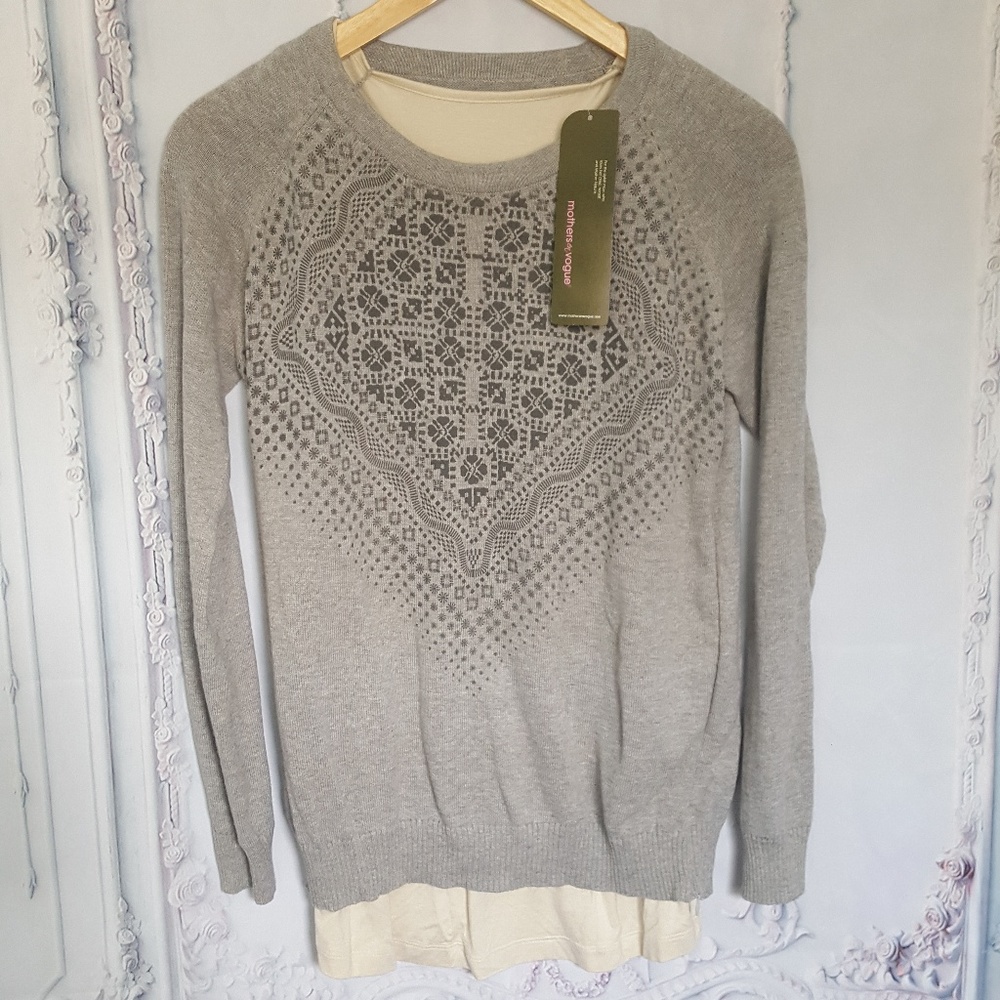 Mothers en Vogue Side Zip Nursing Sweater Size XS